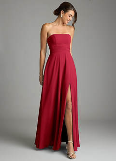 Azazie Tamira Suknie dla druhen Linia A Pofałdowany Szyfon Do ziemi Sukienka image2