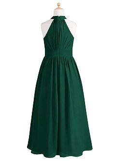 Azazie Iman Junior Linia A Pofałdowany Szyfon Długość podłogi Młodsza druhna Sukienka image6