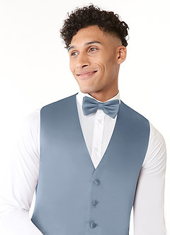 front Set aus Weste und Fliege aus mattem Satin