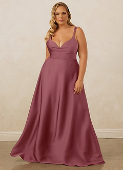 Christian Siriano Bridal for Azazie 1001 Bridesmaid Dresses Desert Rose A-Line Sweetheart Neckline Stretch Satin Dress image11