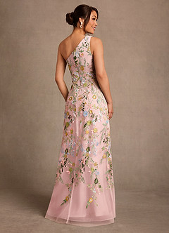 Azazie Bertie Mother of the Bride Dresses Powder Pink A-Line Lace Dress image2
