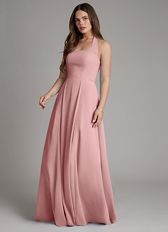 Azazie Irina Bridesmaid Dresses Dusty Rose A-Line Pleated Chiffon Dress image5