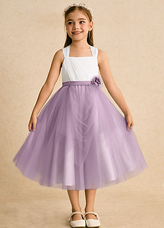 Azazie Bonny Flower Girl Dresses Ivory Wisteria Ball-Gown Pleated Tulle Dress image5