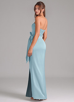 Azazie Jamie Bridesmaid Dresses Moody Blue A-Line Strapless Stretch Satin Convertible Dress image5