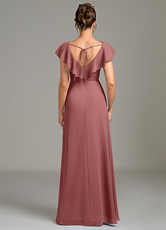Azazie Kimmy Bridesmaid Dresses Amethyst A-Line Ruched Chiffon Dress image4