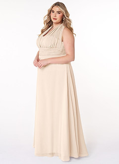 Azazie Fifi Bridesmaid Dresses White Alabaster A-Line Strapless Chiffon Convertible Dress image15