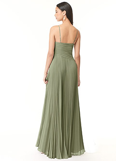 Azazie Vini Bridesmaid Dresses Pistachio A-Line V-Neck Pleated Chiffon Dress image2
