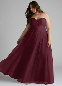 Azazie Roni Bridesmaid Dresses Cabernet A-Line Sweetheart Neckline Tulle Convertible Dress image9