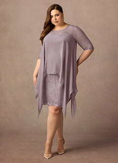 Azazie Flo Mother of the Bride Dresses Dusk A-Line Lace Chiffon Dress image1