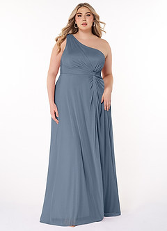 Azazie Brooke Bridesmaid Dresses Twilight A-Line One Shoulder Mesh Dress image6