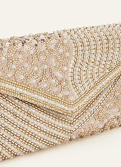 front Pochette enveloppe géométrique à sequins et perles