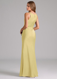 Azazie Allettie Bridesmaid Dresses Lemon Sorbet Mermaid Stretch Satin Dress image2