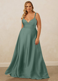 Christian Siriano Bridal for Azazie 1001 Bridesmaid Dresses Eucalyptus A-Line Sweetheart Neckline Stretch Satin Dress image11