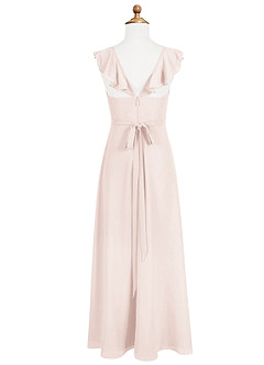 Azazie Emily Junior Rose Petal A-Line Ruched Chiffon Dress image6