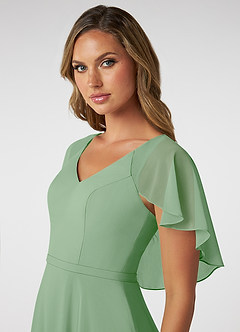 Azazie Jamie Bridesmaid Dresses Matcha A-Line Chiffon Dress image6