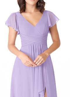 Azazie Omari Bridesmaid Dresses Lilac A-Line Chiffon Dress image5
