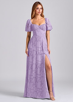 Azazie Mirian Suknie dla druhen Linia A Dekolt w kształcie serca Kwiatowe wypalenie Do ziemi Sukienka image1