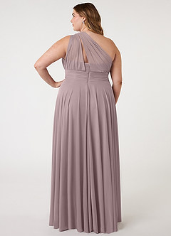 Azazie Charlize Bridesmaid Dresses Dusk A-Line One Shoulder Mesh Dress image7