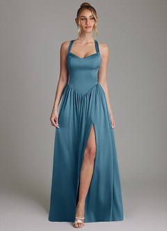 Azazie Francis Bridesmaid Dresses Bermuda A-Line Corset Stretch Satin Dress image1
