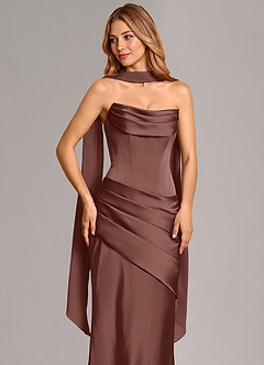 Azazie Pelagia Vestidos de damas de honor Vestido de Expresado de Satén Elástico de Corte Sirena Convertible con Corsé image5