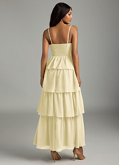 Azazie Kaiden Bridesmaid Dresses Lemon Sorbet A-Line Sweetheart Neckline Chiffon Dress image2