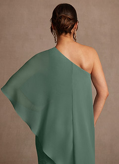 Azazie Wilma Mother of the Bride Dresses Eucalyptus Sheath One Shoulder Floral Burnout Dress image7
