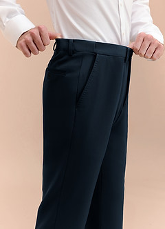 front James Navy Blue Structured Stretch Dress Pants
