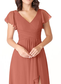 Azazie Omari Bridesmaid Dresses Clay A-Line Chiffon Dress image5
