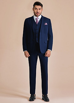 front James Blue Structured Stretch 3-piece suit