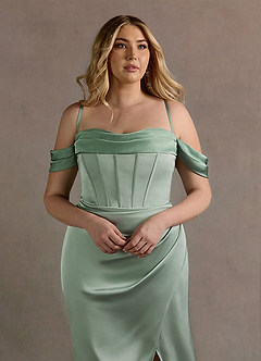 Nicole Aloe Green and Pistachio Contrast Maxi Dress image14