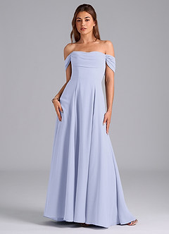 Azazie Almina Bridesmaid Dresses Lavender A-Line Off the Shoulder Chiffon Convertible Dress image3