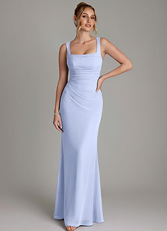 Azazie Agustina Bridesmaid Dresses Ice Mermaid Corset Chiffon Dress image1