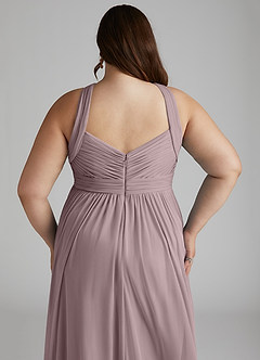 Azazie Hillian Robes de demoiselle d'honneur Robe Trapèze en Maille Dos nu plissé Crépuscule image9