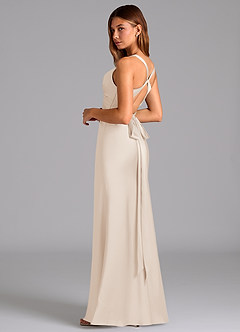 Azazie Hati Robes de demoiselle d'honneur Robe Sirène en Satin extensible Albâtre Blanc image6