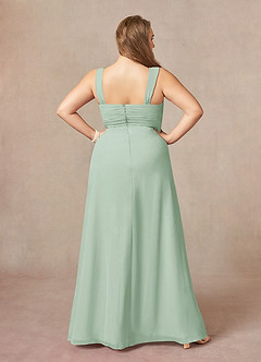 Azazie Weisz Mother of the Bride Dresses Agave A-Line Square Neckline Pleated Chiffon Dress image12