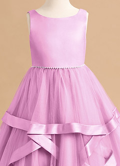 Azazie Posy Flower Girl Dresses Candy Pink A-Line Beaded Tulle Dress image5