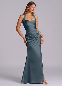 Azazie Destiny Robes de demoiselle d'honneur Robe Sirène en Satin extensible Encolure en Forme de Cœur Violet Crépusculaire image3