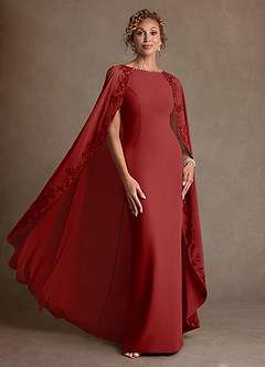 Azazie Artemisia Mother of the Bride Dresses Rust Sheath Lace Chiffon Dress image5