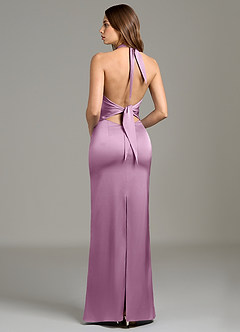 Azazie Francesca Bridesmaid Dresses Wisteria Sheath Stretch Satin Dress image4