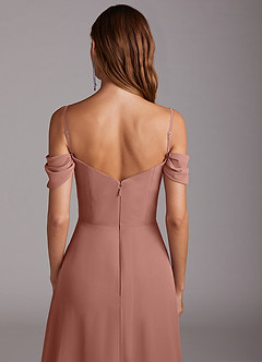 Azazie Marley Bridesmaid Dresses Cedar Rose A-Line Off the Shoulder Chiffon Convertible Dress image9