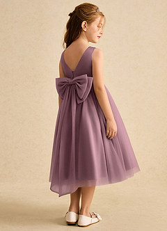 Azazie Winnie Flower Girl Dresses Vintage Mauve Ball-Gown Bow Tulle Dress image3