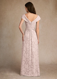 Azazie Myrtle Mother of the Bride Dresses Blushing Pink A-Line Pleated Floral Burnout Dress image3