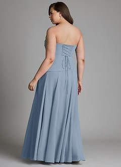 Azazie Gabriela Bridesmaid Dresses Dusty Blue A-Line Corset Chiffon Dress image20