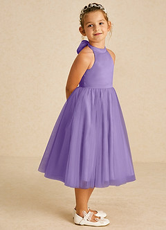 Azazie Dora vestidos de niña de las flores Vestido de Tahití de Tul de Corte En A con Lazo image3