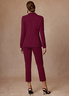front Kennedy Burgundy Structured Stretch Dress Pants