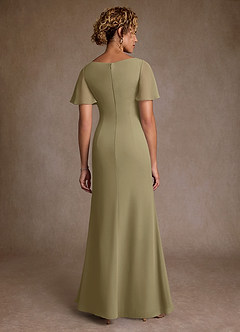 Azazie Suffolk Mother of the Bride Dresses Moss Green A-Line Pleated Chiffon Dress image3