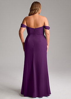 Azazie Saige Bridesmaid Dresses Grape A-Line Off the Shoulder Chiffon Convertible Dress image15