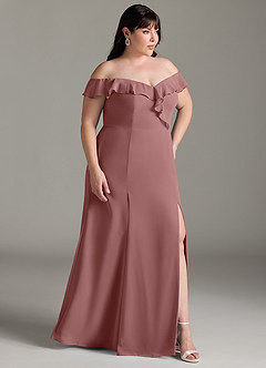 Azazie Sophie Jurken voor bruidsmeisjes Converteerbaar Jurk van Chiffon met A-Lijn Off the Shoulder Woestijnroos image10