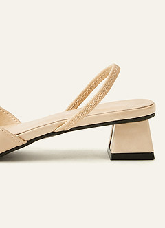 front Pointed Toe Slingback Low Heels Sculptural Block Heel Comfortable Dress Shoes