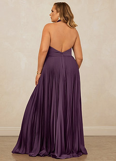 Christian Siriano Bridal for Azazie 1007 Bridesmaid Dresses Plum A-Line Pleated Stretch Satin Dress image11